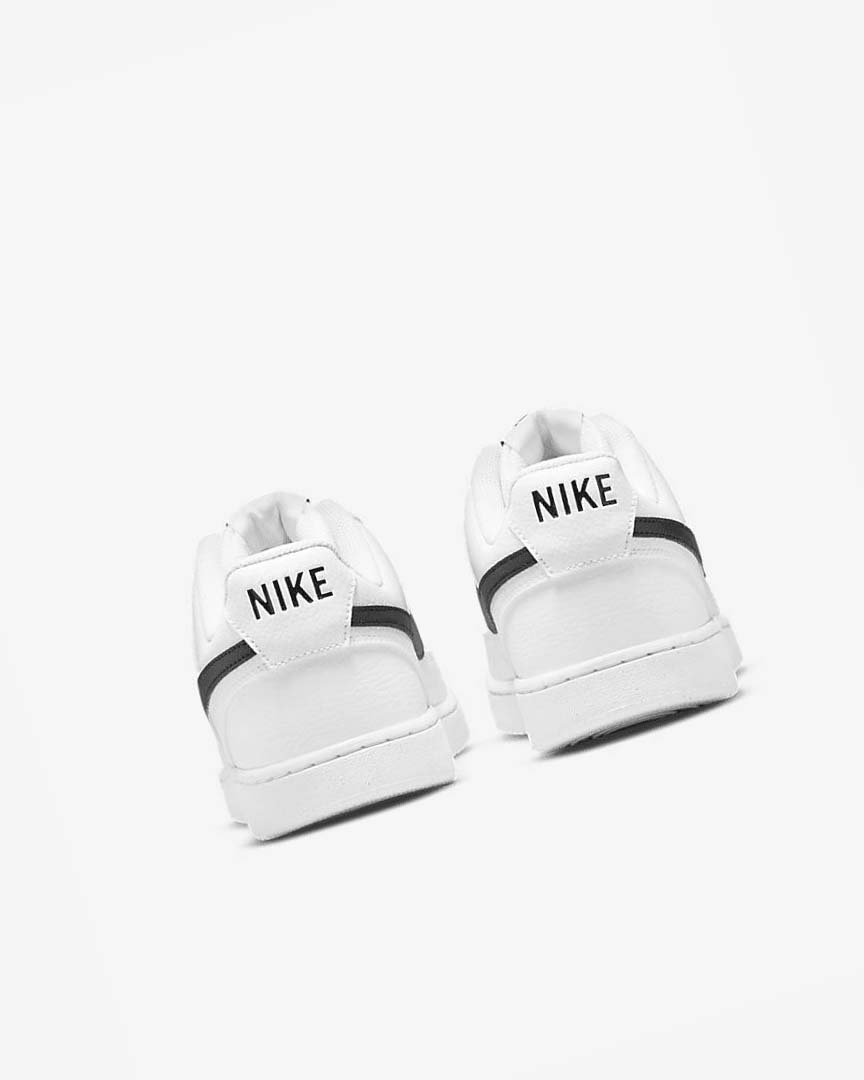 White / White / Black Nike Court Vision Low Next Nature Men's Sneakers | CA_5468