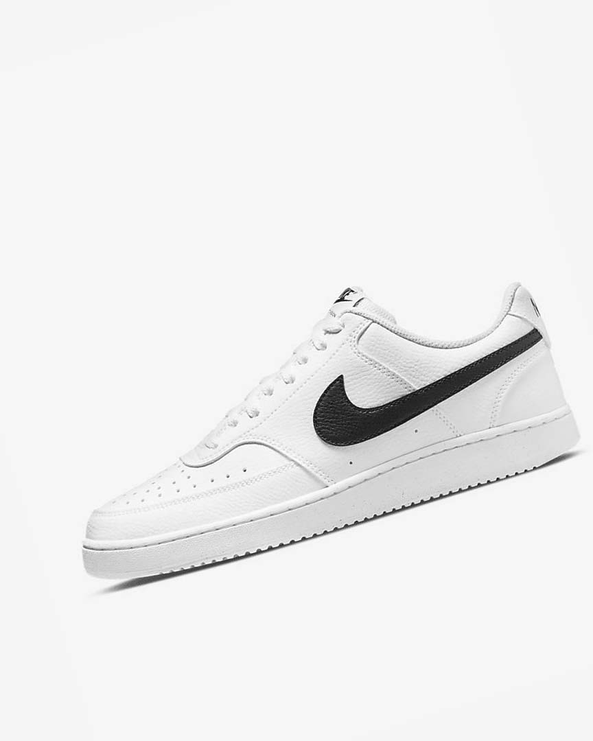 White / White / Black Nike Court Vision Low Next Nature Men\'s Sneakers | CA_5468