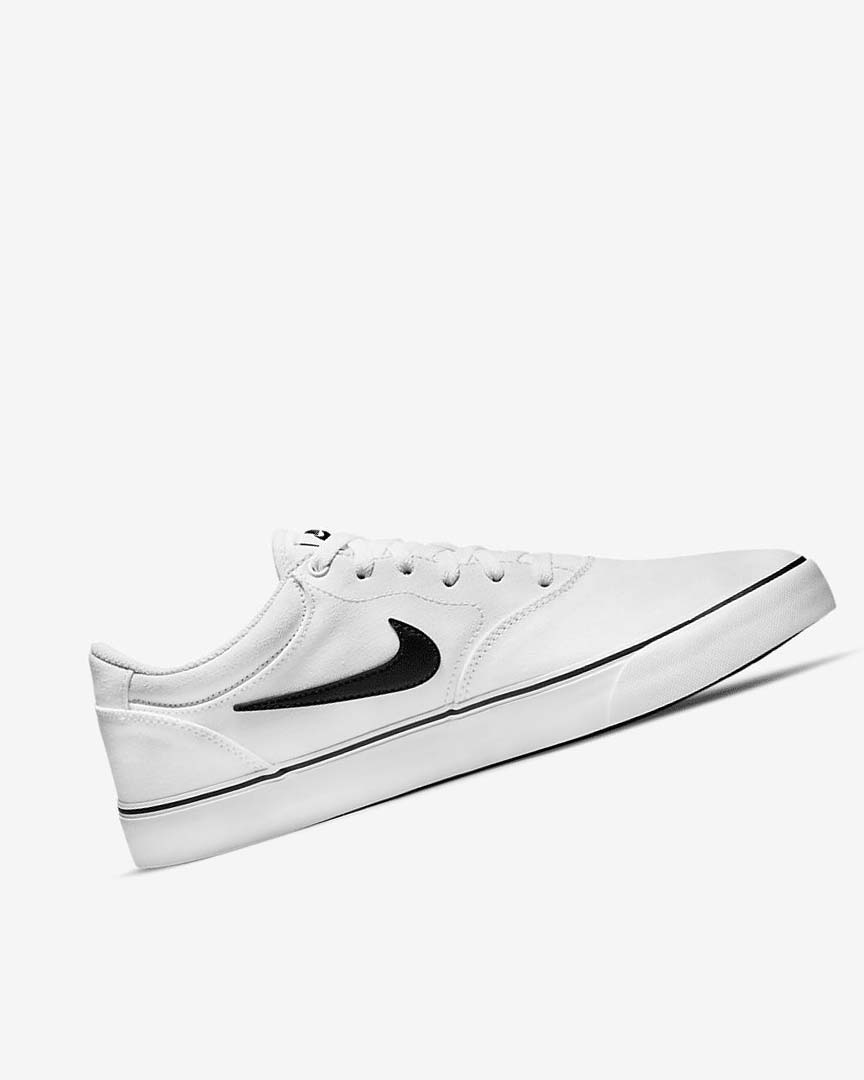 White / White / Black Nike SB Chron 2 Canvas Women's Skate Shoes | CA_2452