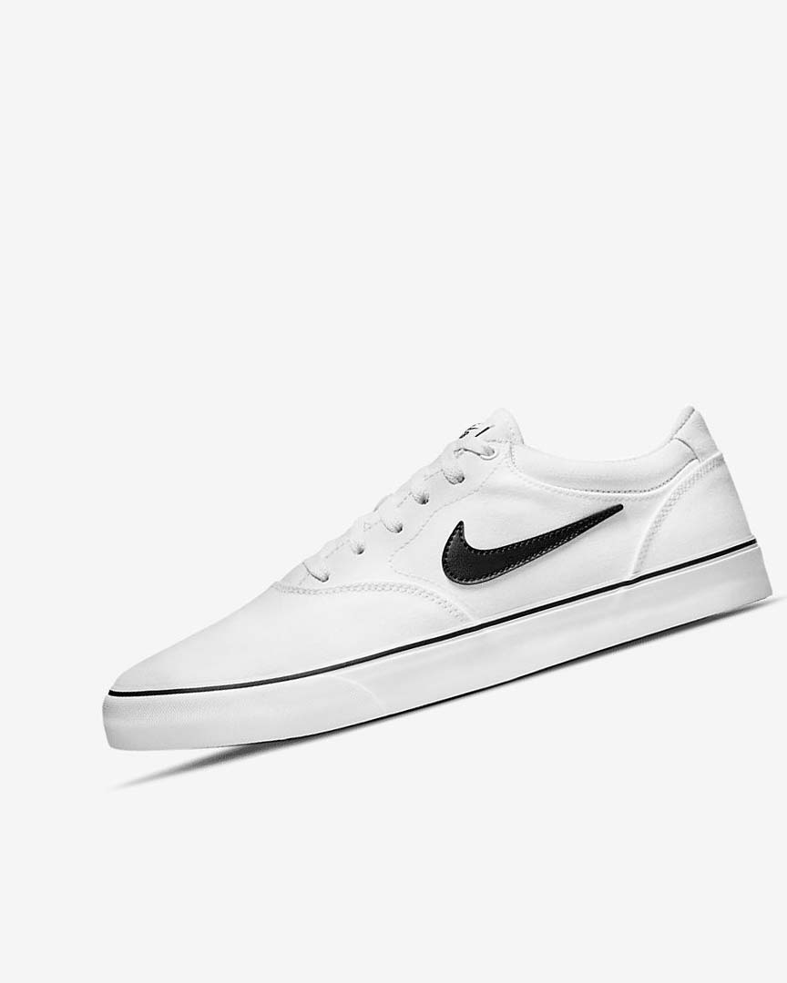White / White / Black Nike SB Chron 2 Canvas Women\'s Skate Shoes | CA_2452