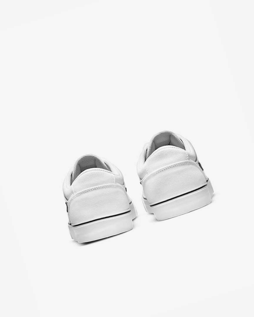 White / White / Black Nike SB Chron 2 Canvas Men's Skate Shoes | CA_4540