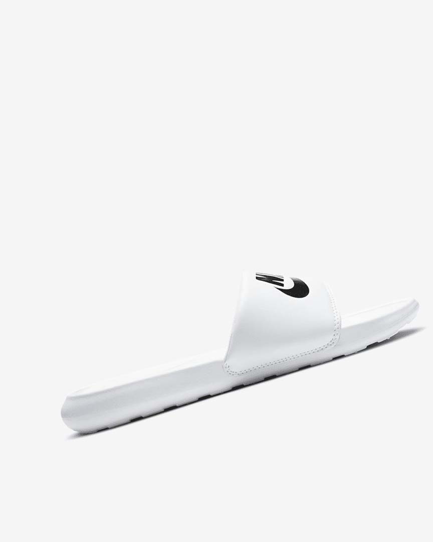White / White / Black Nike Victori One Women's Slides | CA_5218