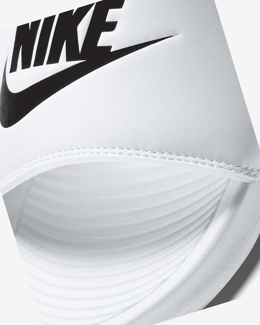 White / White / Black Nike Victori One Women's Slides | CA_5218