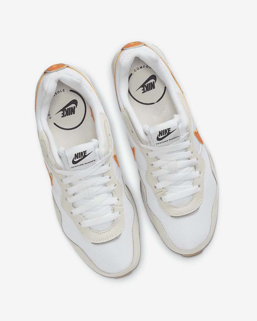 White / White / Black / Orange Nike Venture Runner Women's Sneakers | CA_3241