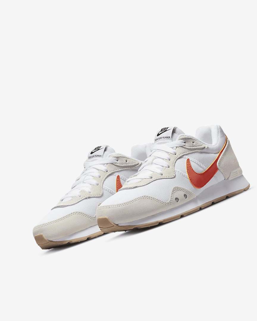 White / White / Black / Orange Nike Venture Runner Women's Sneakers | CA_3241