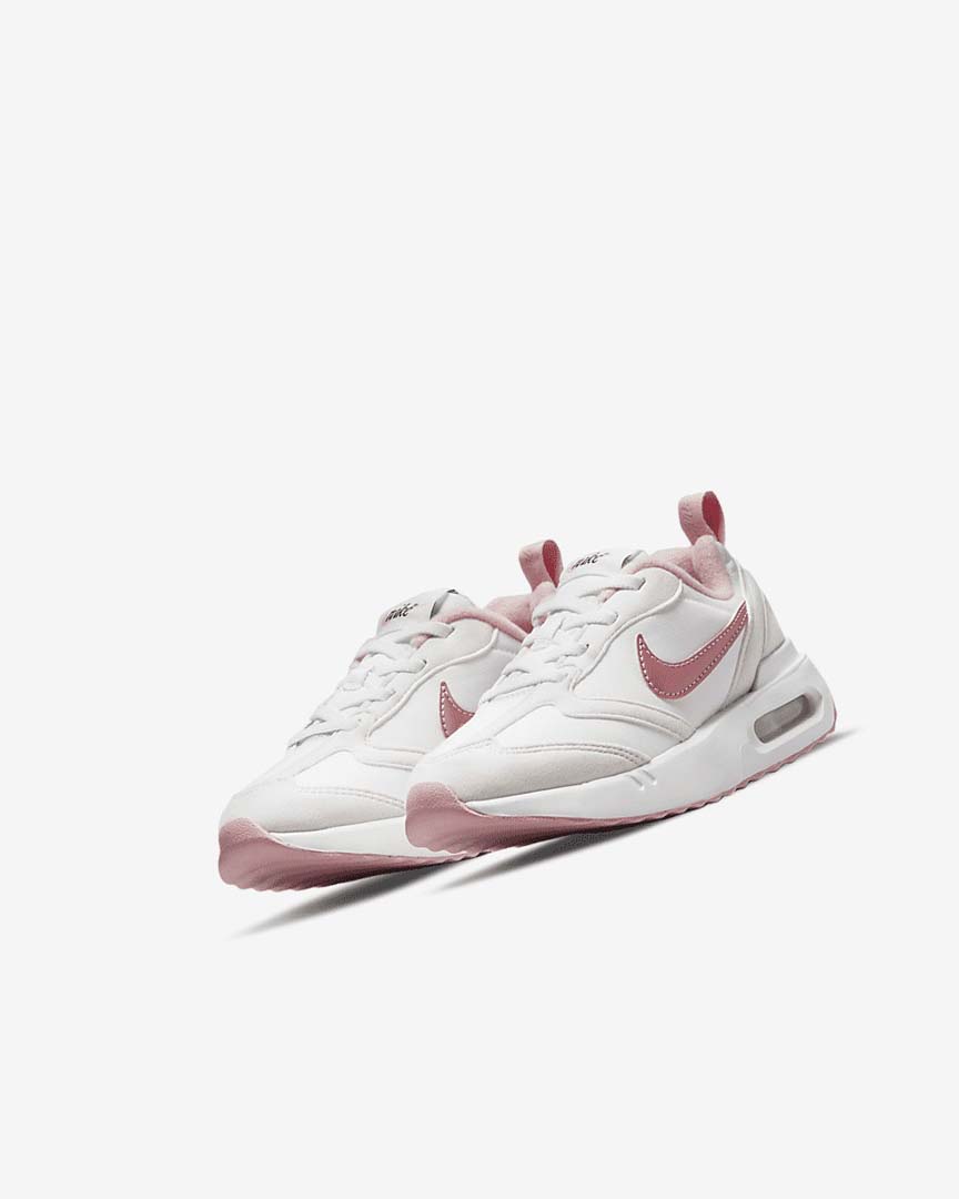 White / White / Black / Pink Nike Air Max Dawn Girls' Sneakers | CA_2990