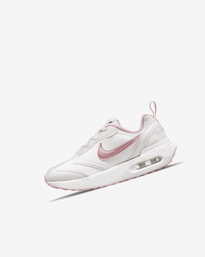 White / White / Black / Pink Nike Air Max Dawn Girls\' Sneakers | CA_2990