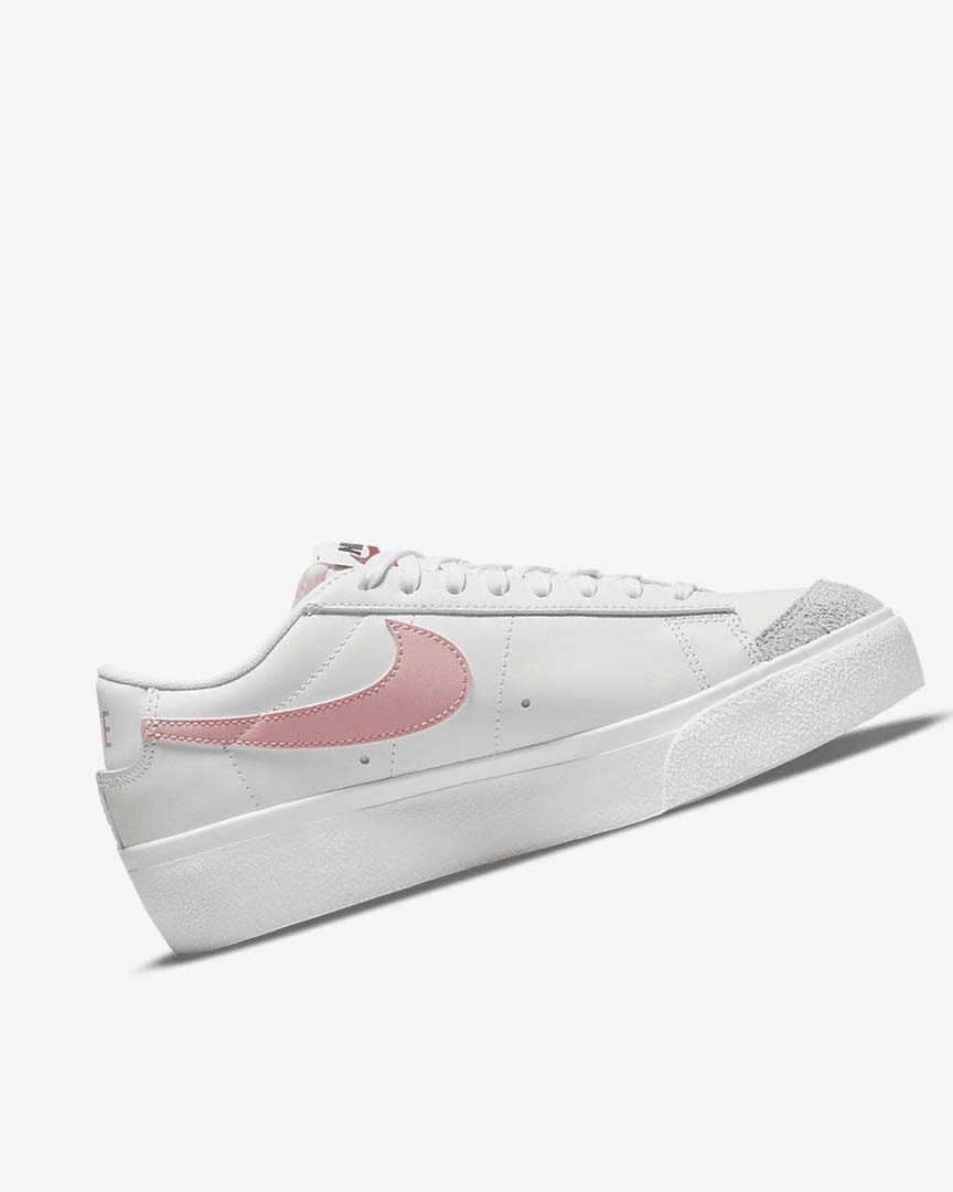 White / White / Black / Pink Nike Blazer Low Platform Women's Sneakers | CA_4910
