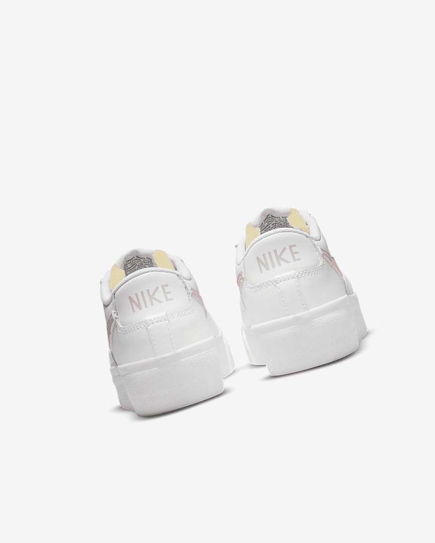 White / White / Black / Pink Nike Blazer Low Platform Women's Sneakers | CA_4910