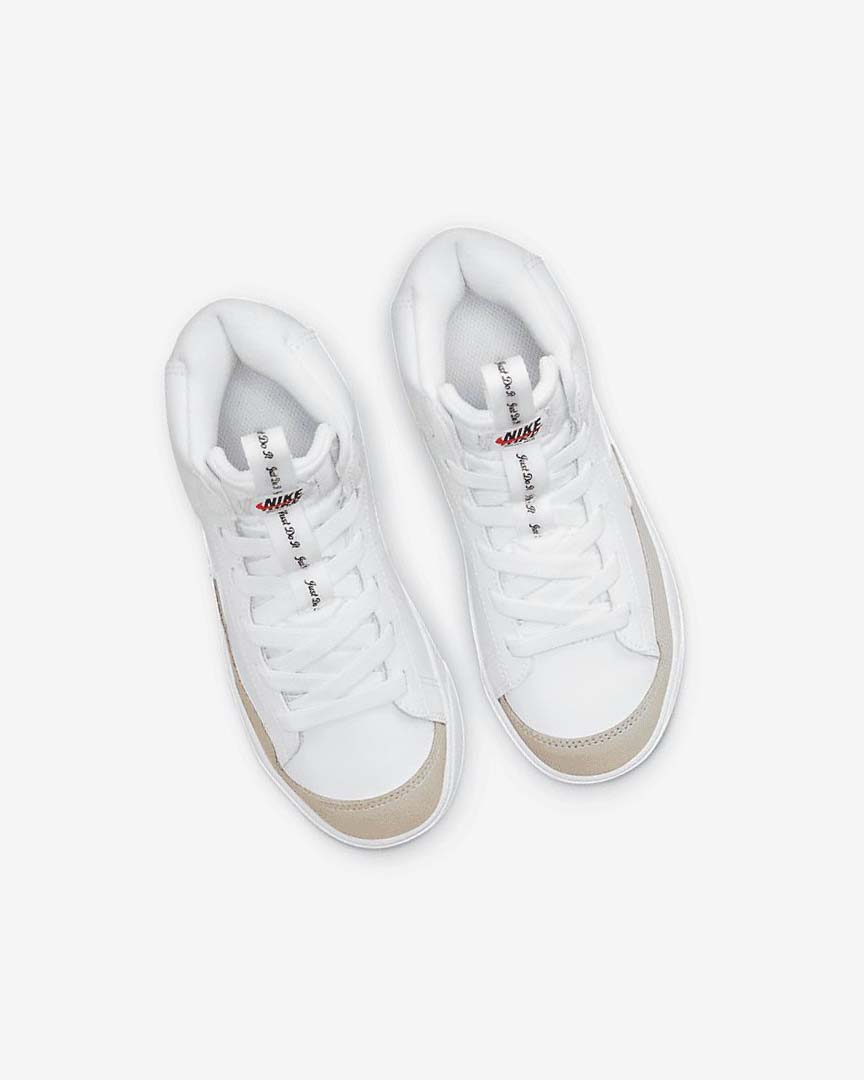 White / White / Black / White Nike Blazer Mid '77 SE Dance Girls' Sneakers | CA_5071