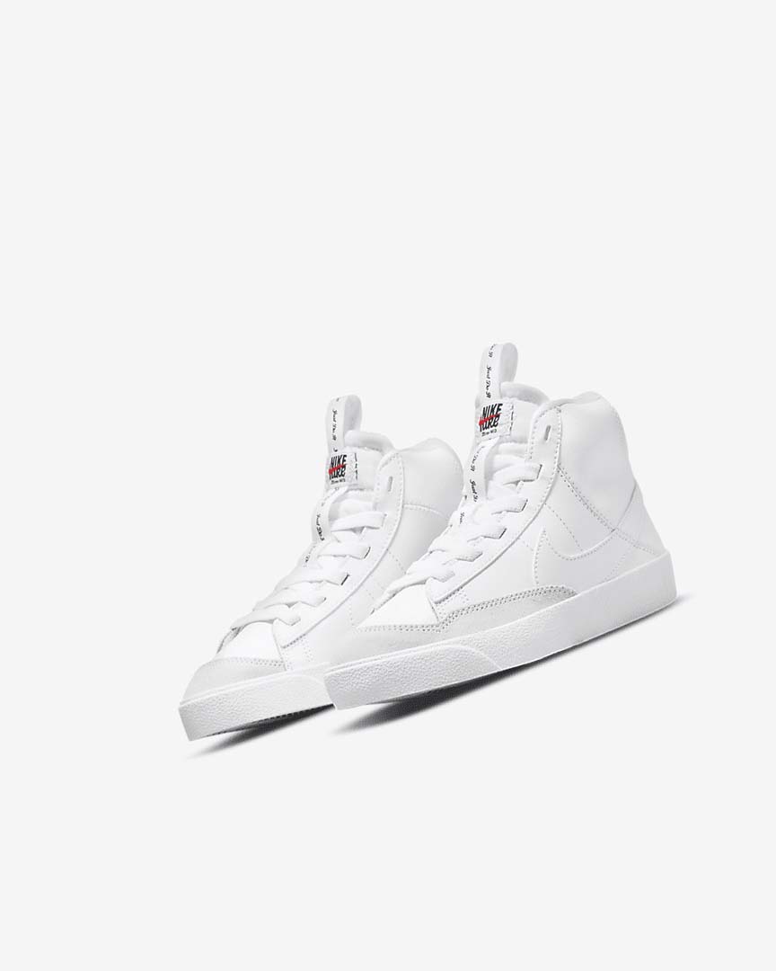 White / White / Black / White Nike Blazer Mid '77 SE Dance Girls' Sneakers | CA_5071