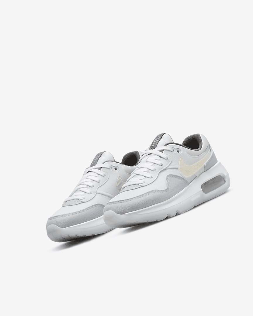 White / White / Blue Grey Nike Air Max Motif Girls' Shoes | CA_2467