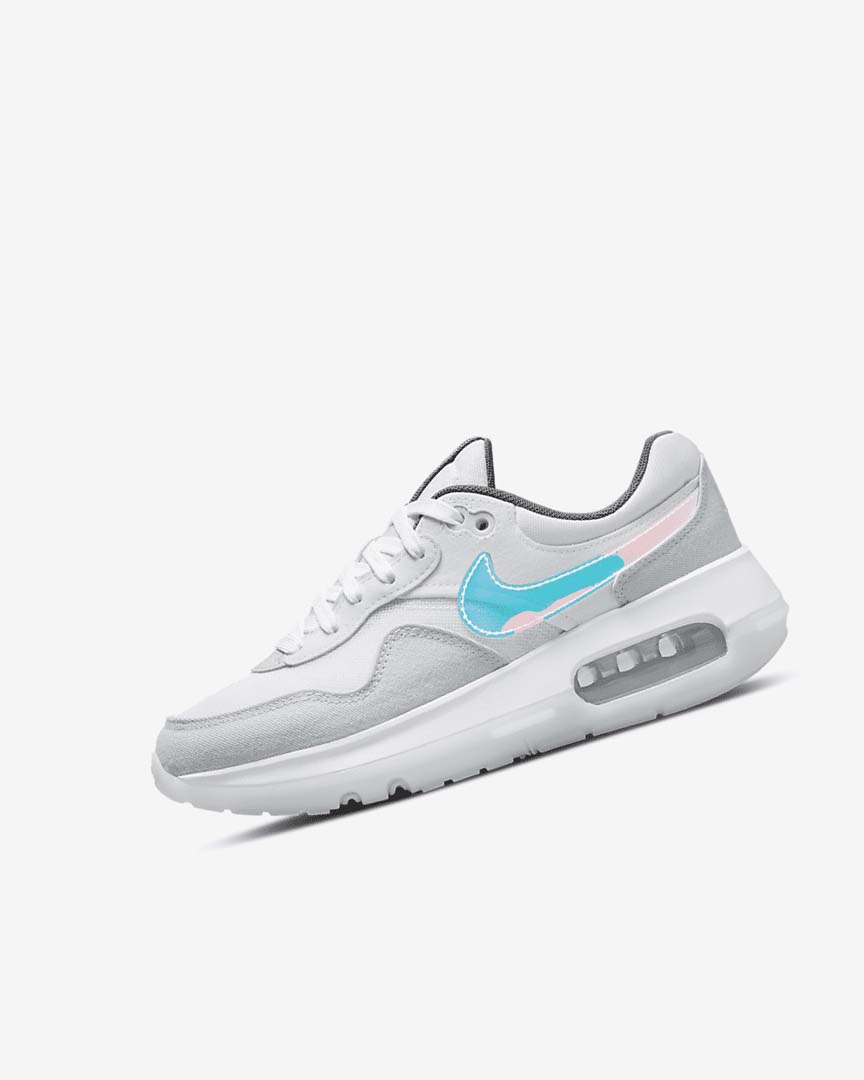 White / White / Blue Grey Nike Air Max Motif Girls\' Shoes | CA_2467