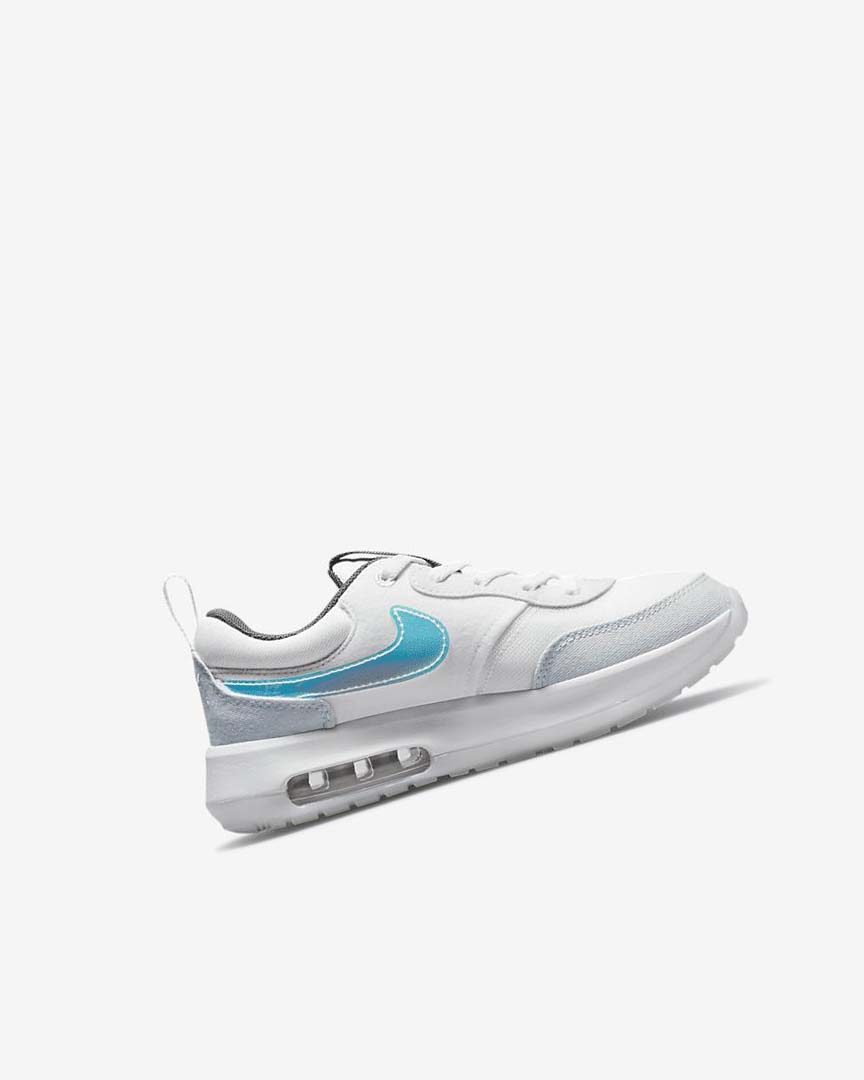 White / White / Blue Grey Nike Air Max Motif Boys' Shoes | CA_2672