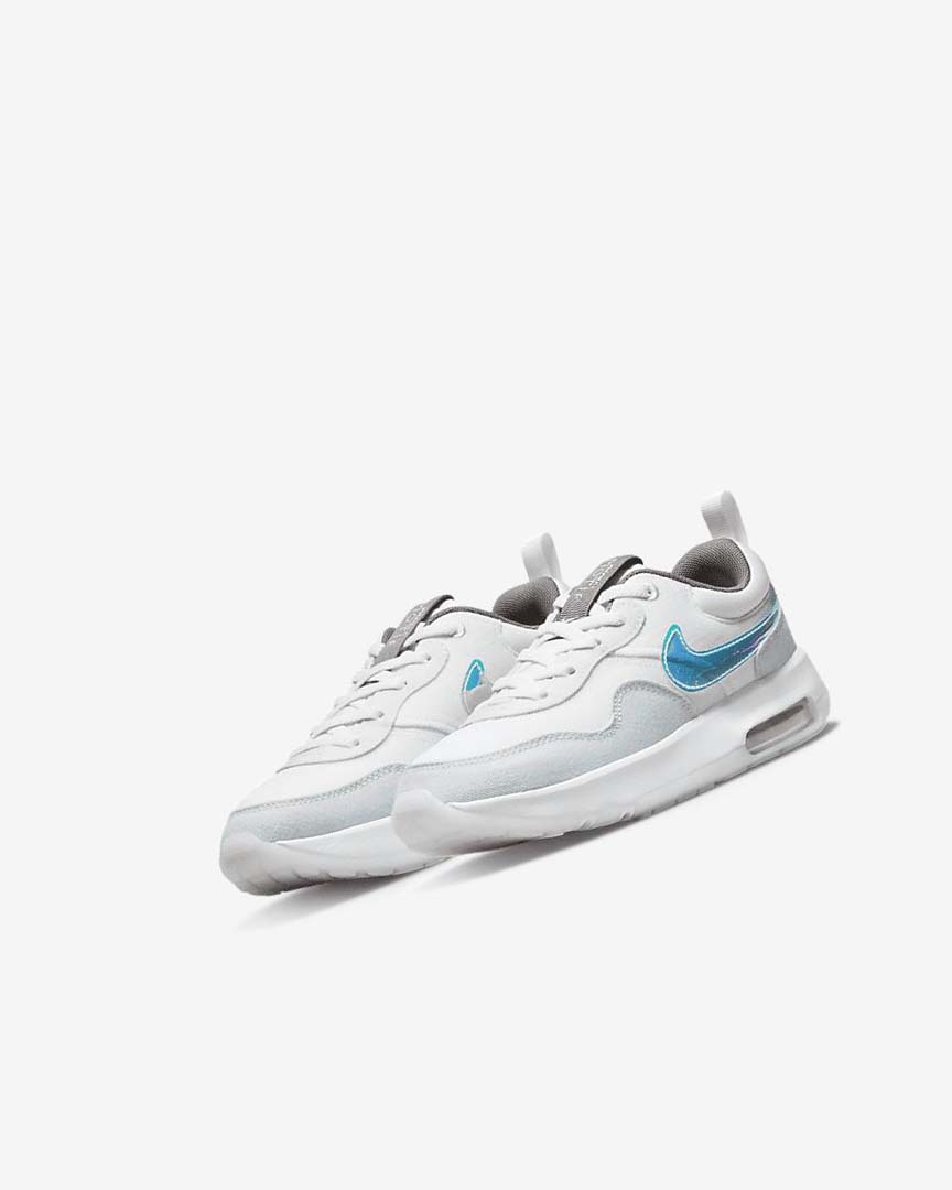 White / White / Blue Grey Nike Air Max Motif Boys' Shoes | CA_2672