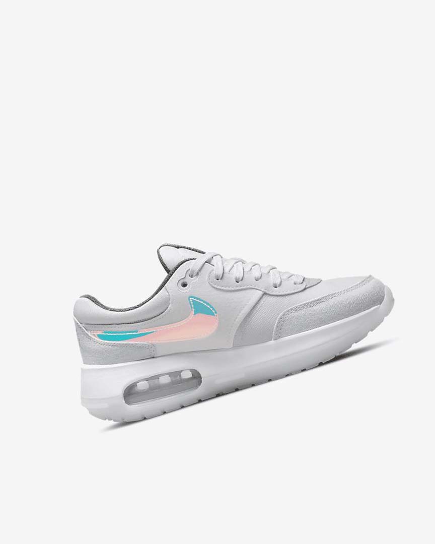 White / White / Blue Grey Nike Air Max Motif Boys' Shoes | CA_2857