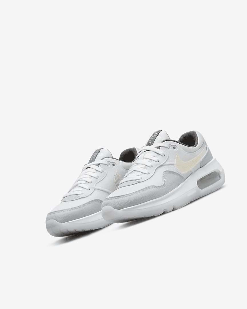 White / White / Blue Grey Nike Air Max Motif Boys' Shoes | CA_2857