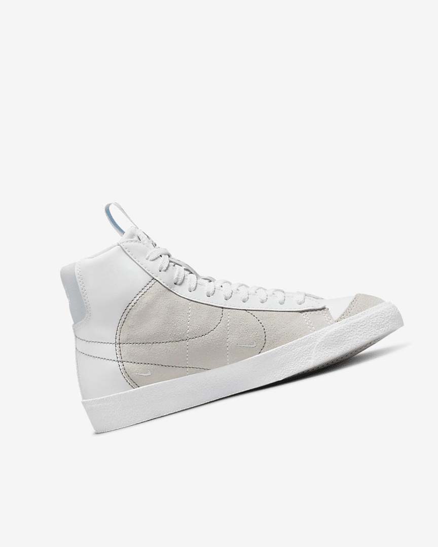 White / White / Blue Grey Nike Blazer Mid '77 SE Dance Boys' Sneakers | CA_2814