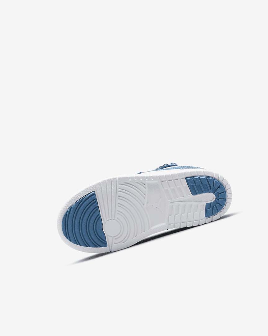 White / White / Blue Nike Jordan 1 Low Alt Boys' Shoes | CA_4876