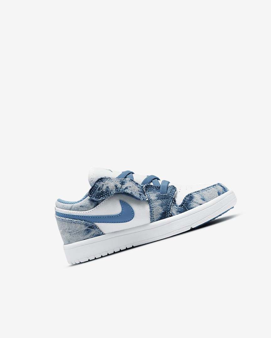 White / White / Blue Nike Jordan 1 Low Alt Boys' Shoes | CA_4876