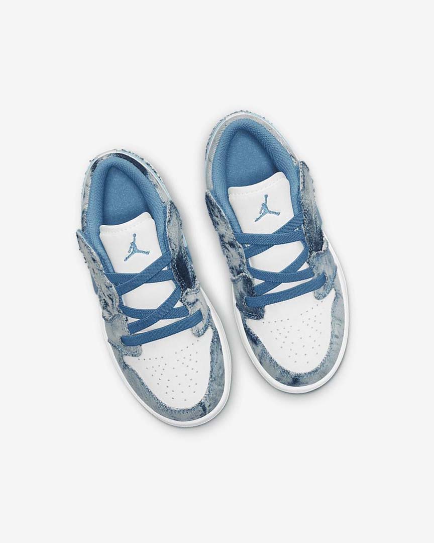 White / White / Blue Nike Jordan 1 Low Alt Boys' Shoes | CA_4876