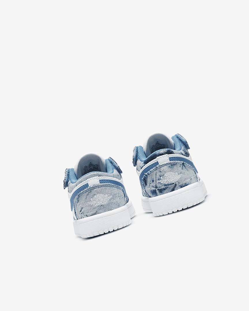 White / White / Blue Nike Jordan 1 Low Alt Boys' Shoes | CA_4876