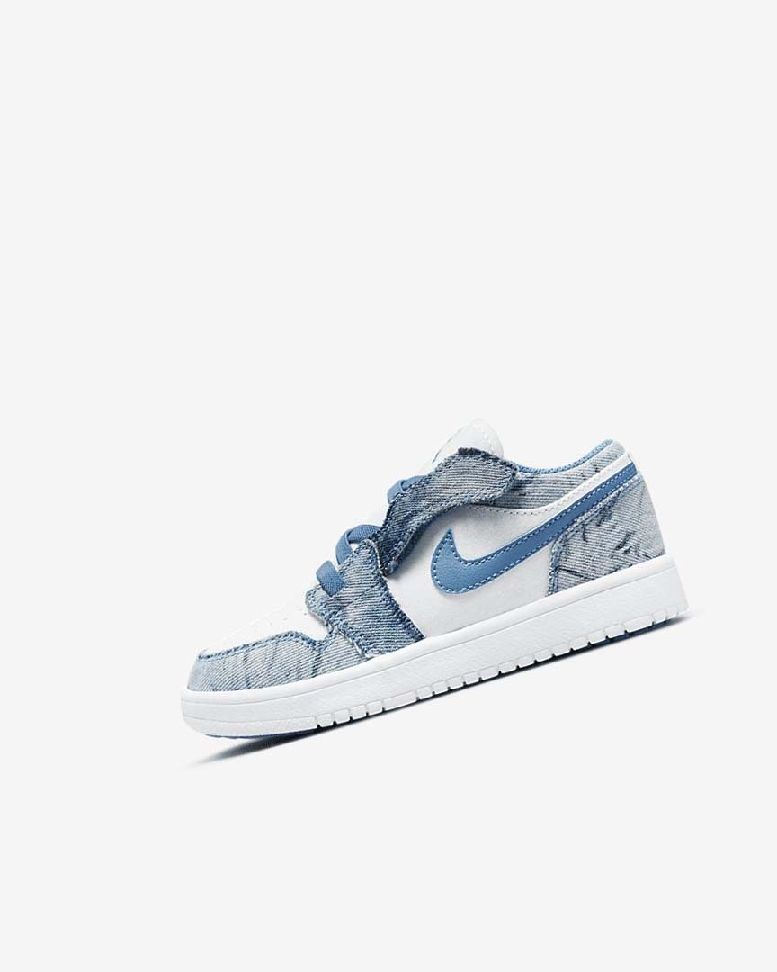 White / White / Blue Nike Jordan 1 Low Alt Boys\' Shoes | CA_4876