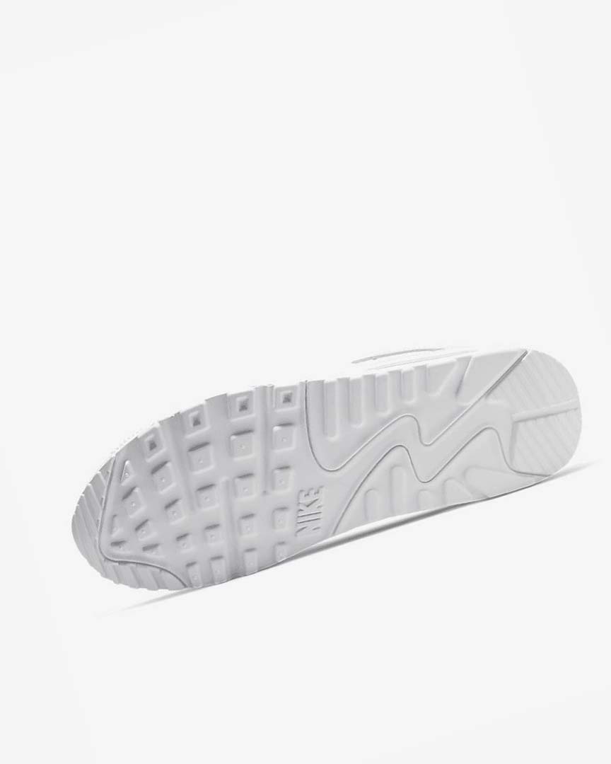 White / White / Grey / White Nike Air Max 90 Men's Casual Shoes | CA_4846