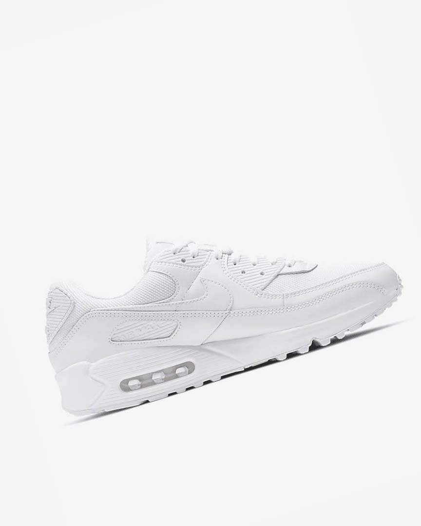 White / White / Grey / White Nike Air Max 90 Men's Casual Shoes | CA_4846