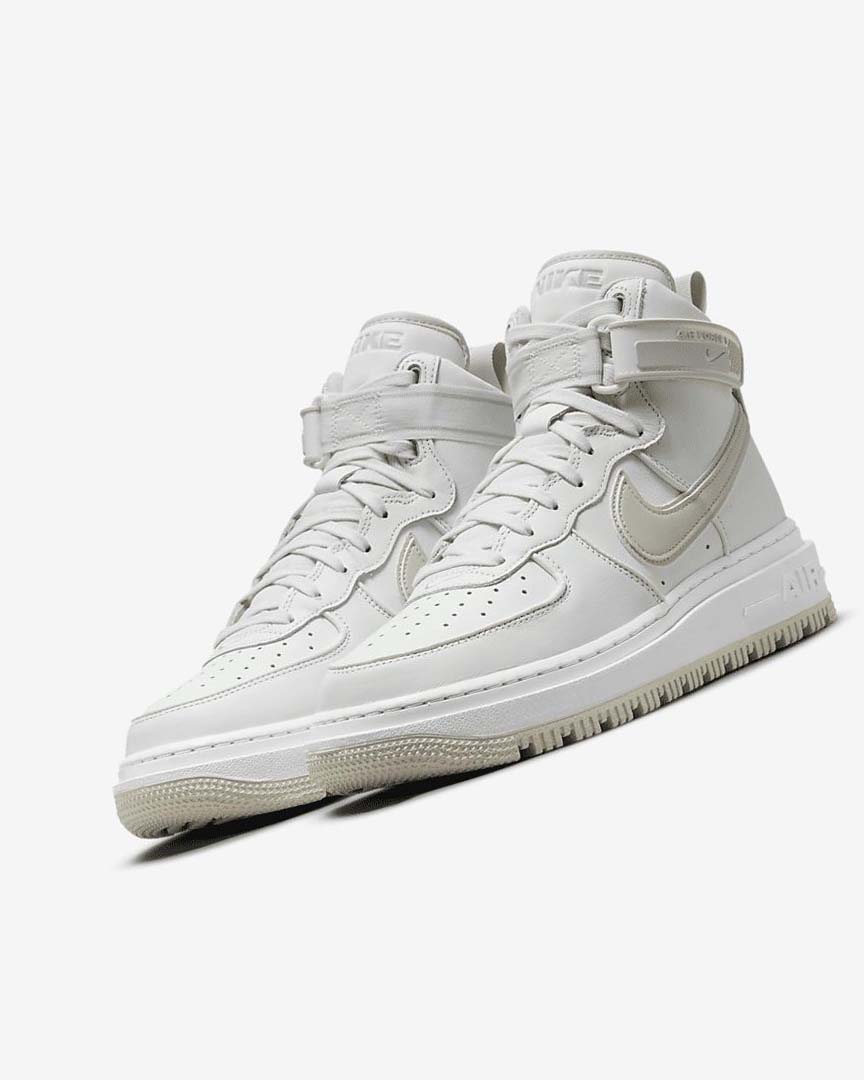 White / White / Light Beige Nike Air Force 1 Men's Boots | CA_2934