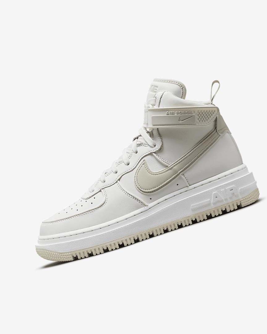 White / White / Light Beige Nike Air Force 1 Men\'s Boots | CA_2934