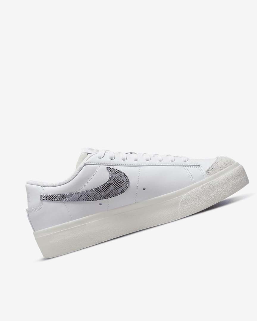 White / White / Light Blue Nike Blazer Low Platform Women's Sneakers | CA_5362