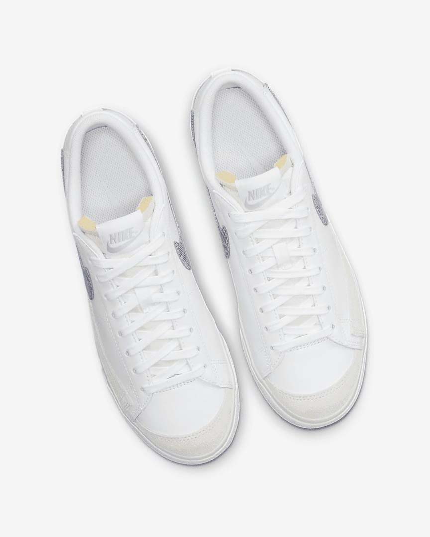 White / White / Light Blue Nike Blazer Low Platform Women's Sneakers | CA_5362