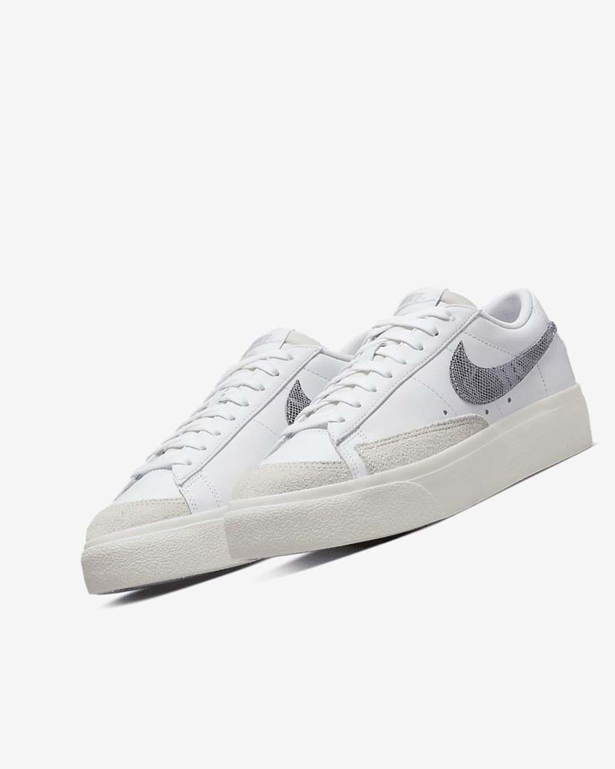 White / White / Light Blue Nike Blazer Low Platform Women's Sneakers | CA_5362