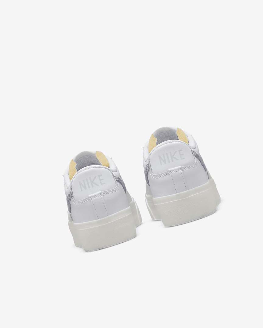 White / White / Light Blue Nike Blazer Low Platform Women's Sneakers | CA_5362