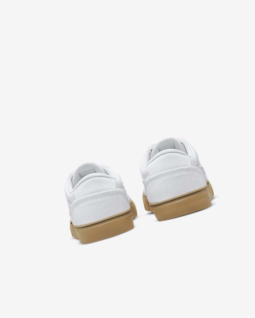 White / White / Light Brown / Light Beige Nike SB Chron 2 Canvas Women's Skate Shoes | CA_2904