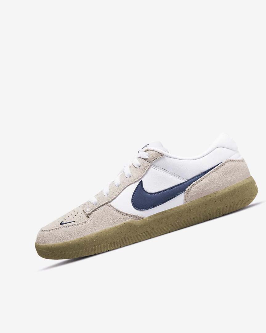 White / White / Light Brown / Navy Nike SB Force 58 Women\'s Skate Shoes | CA_2318