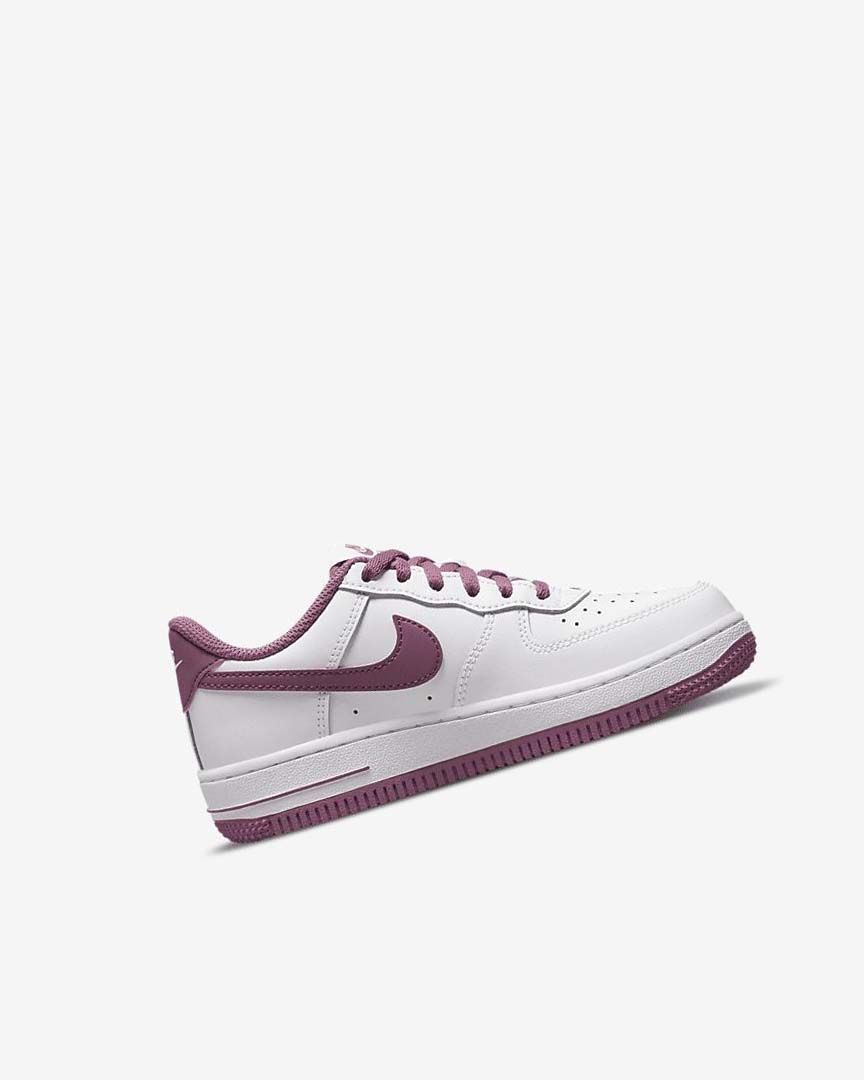 White / White / Light Burgundy Nike Force 1 '06 Boys' Shoes | CA_2939