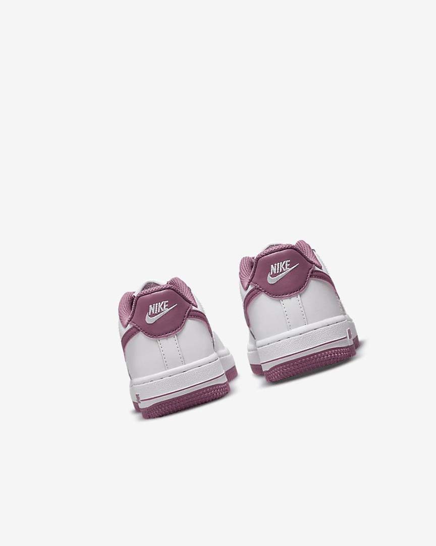 White / White / Light Burgundy Nike Force 1 '06 Boys' Shoes | CA_2939
