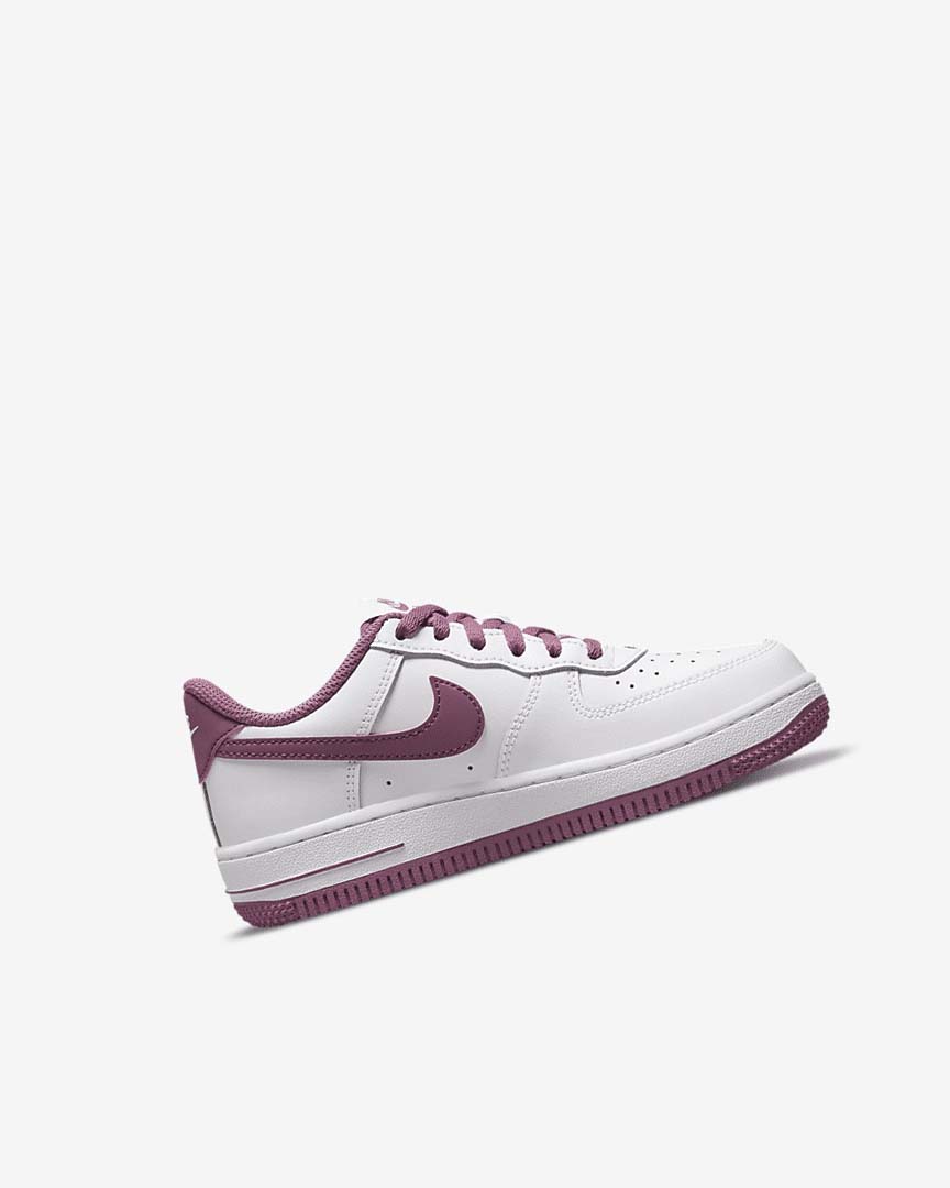 White / White / Light Burgundy Nike Force 1 '06 Girls' Shoes | CA_5343