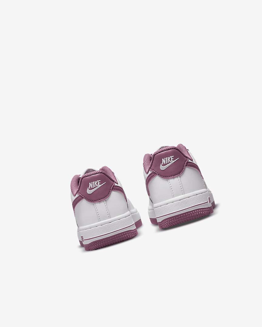 White / White / Light Burgundy Nike Force 1 '06 Girls' Shoes | CA_5343