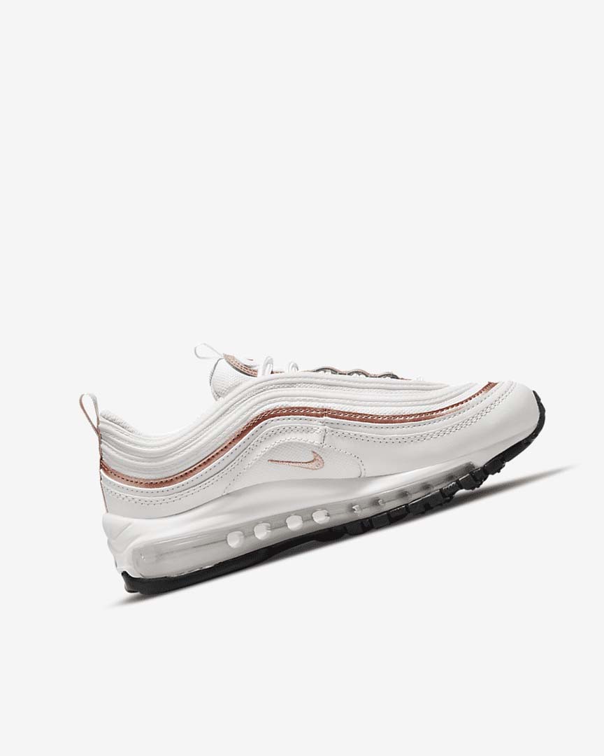 White / White / Metal Red Brown Nike Air Max 97 Girls' Casual Shoes | CA_2304