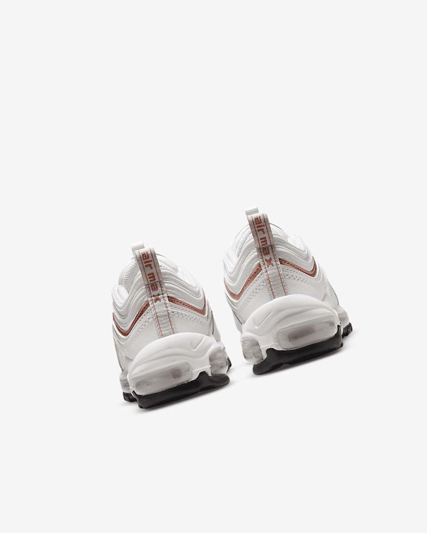 White / White / Metal Red Brown Nike Air Max 97 Girls' Casual Shoes | CA_2304