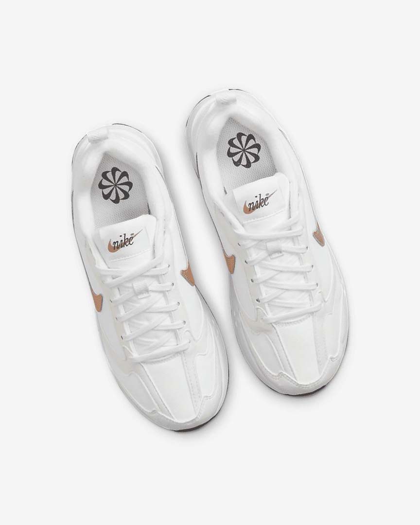 White / White / Metal Red Brown Nike Air Max Dawn Boys' Sneakers | CA_5162