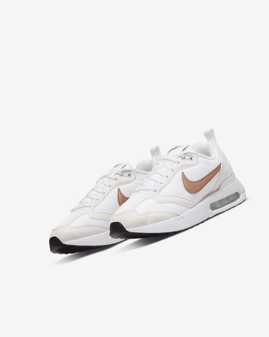 White / White / Metal Red Brown Nike Air Max Dawn Boys' Sneakers | CA_5162
