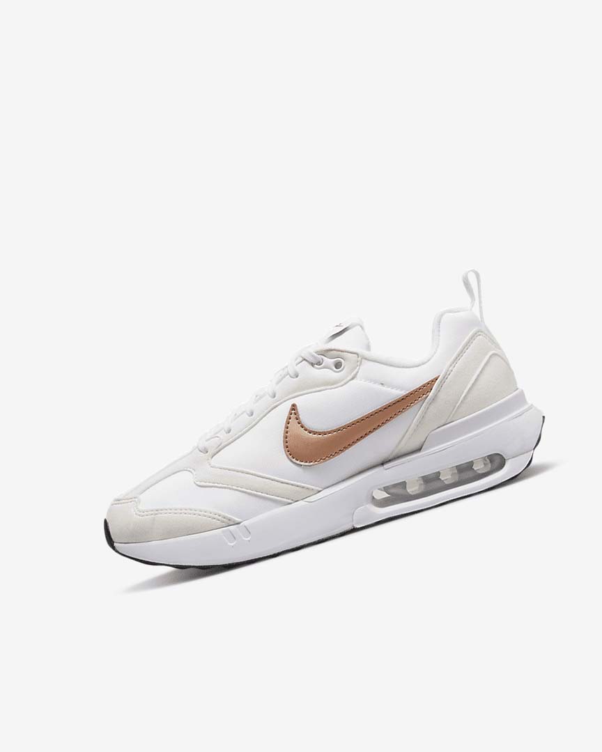 White / White / Metal Red Brown Nike Air Max Dawn Boys\' Sneakers | CA_5162