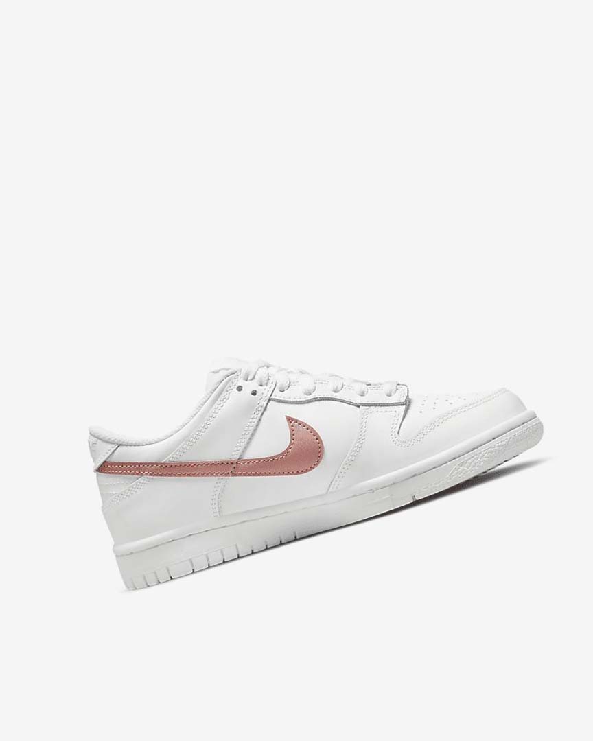 White / White / Metal Red Brown Nike Dunk Low Boys' Sneakers | CA_4658