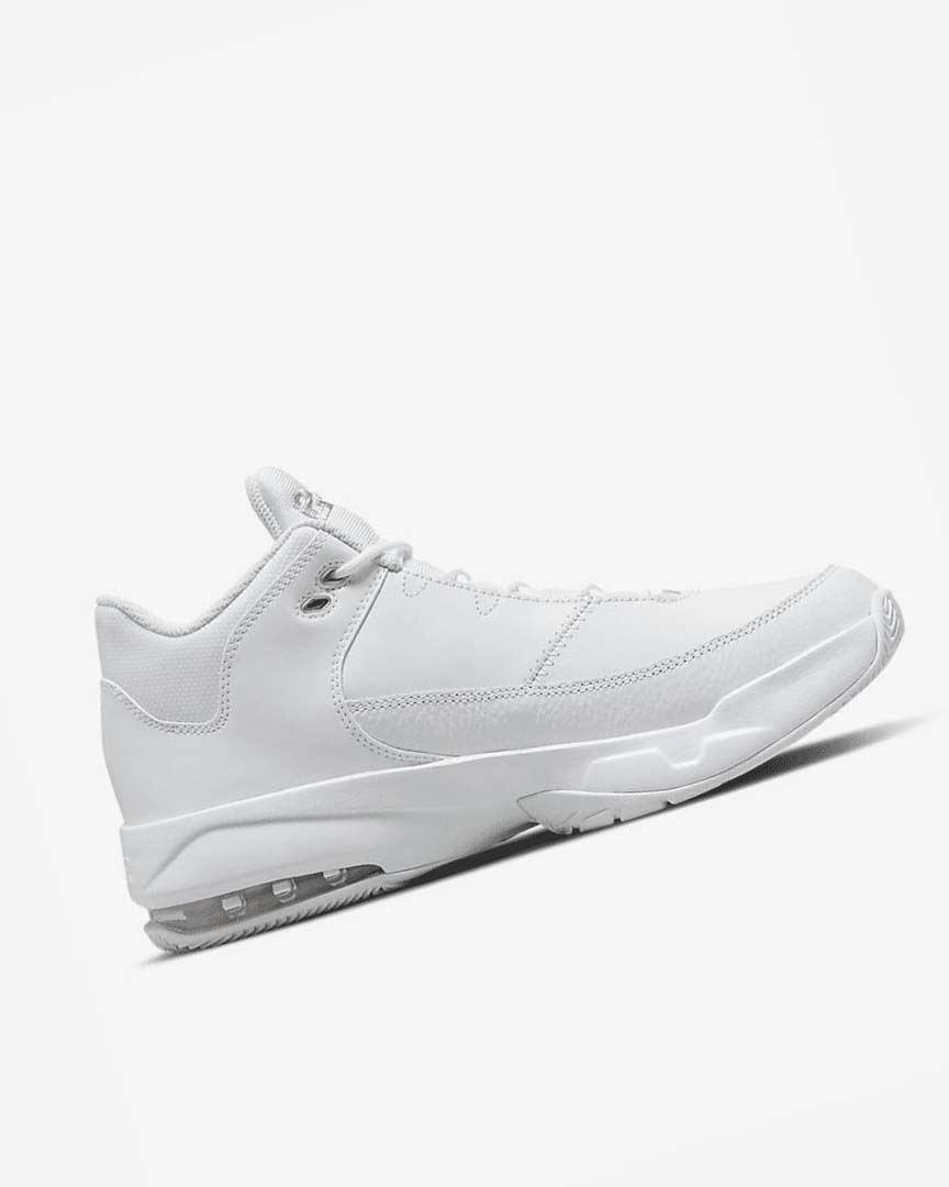 White / White / Metal Silver Nike Jordan Max Aura 3 Men's Basketball Shoes | CA_2418