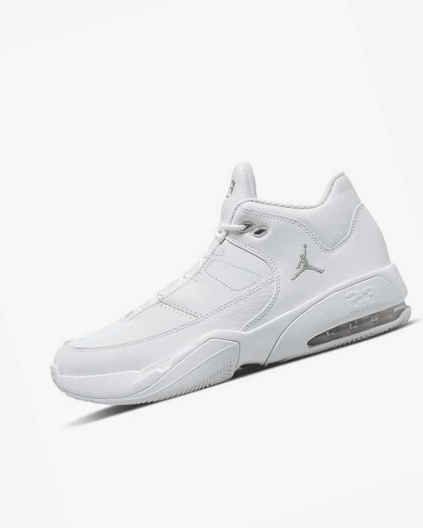 White / White / Metal Silver Nike Jordan Max Aura 3 Men\'s Basketball Shoes | CA_2418