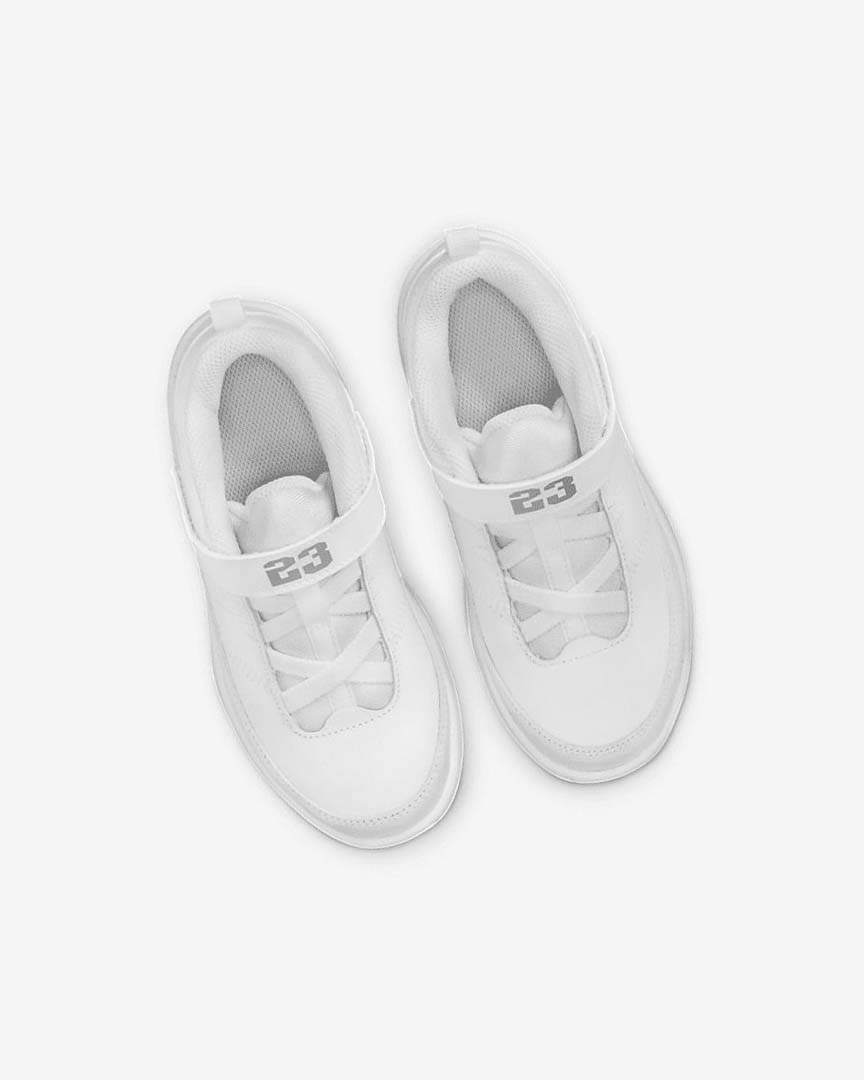 White / White / Metal Silver Nike Jordan Max Aura 3 Boys' Basketball Shoes | CA_4662